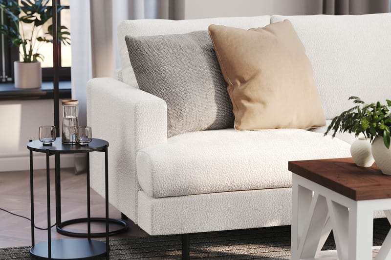 Menard Compact 3-sits Soffa i Bouclé - Vit - Products - Möbler - Soffa - 3 sits soffa