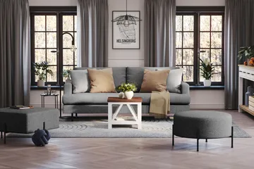 Menard Compact 3-sits Tygsoffa - Mörkgrå - Products - Möbler - Soffa - 3 sits soffa