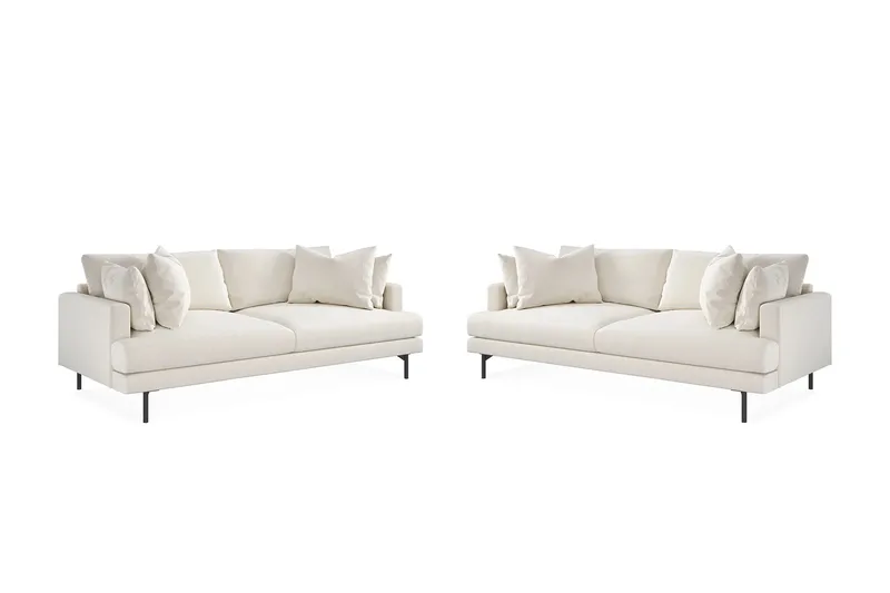 Menard Soffgrupp 4-sits + 4-sits Djup Sammetssoffa 225 cm bred - Krämvit - Products - Möbler - Soffa - Soffgrupp