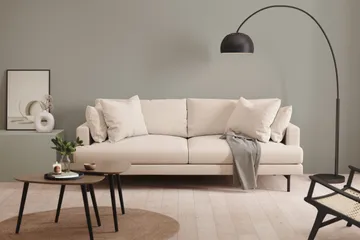 Menard Soffgrupp 4-sits + 4-sits Djup Tygsoffa 225 cm bred - Beige - Products - Möbler - Soffa - Soffgrupp