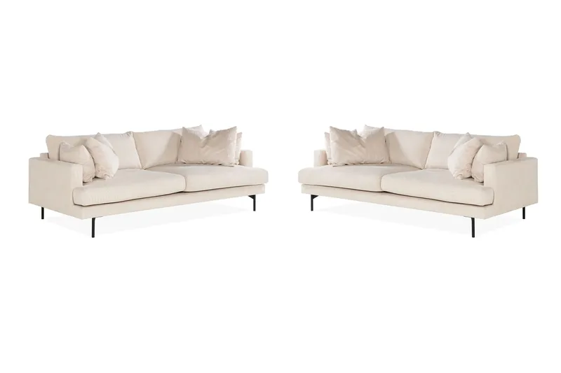 Menard Soffgrupp 4-sits + 4-sits Manchestersoffa, Beige