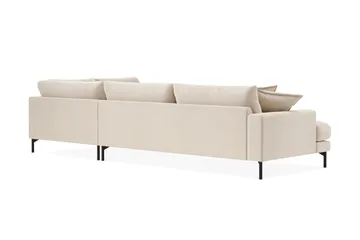 Menard Premium 5-sits Högervänd L-formad Djup Schäslongsoffa i Chenille - Ljusbeige - Products - Möbler - Soffa - Divansoffa & schäslongsoffa