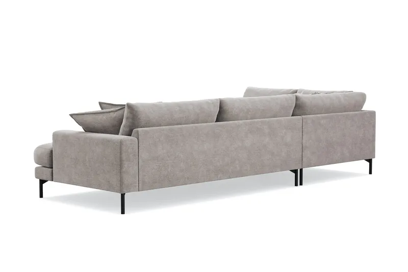 Menard Premium 5-sits Vänstervänd L-formad Djup Schäslongsoffa i Chenille - Grå/Brun - Products - Möbler - Soffa - Divansoffa & schäslongsoffa