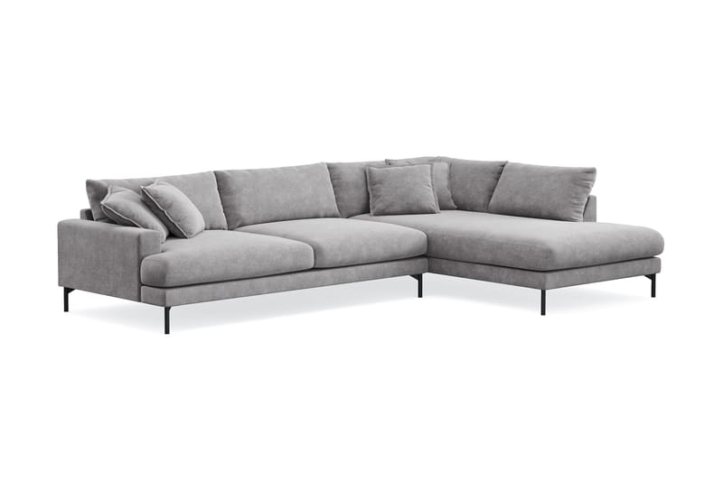 Menard Premium 5-sits Högervänd L-formad Djup Schäslongsoffa i Chenille - Grå - Products - Möbler - Soffa - Divansoffa & schäslongsoffa