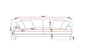 Menard Premium 4-sits Djup Soffa i Chenille - Beige - Products - Möbler - Soffa - 4 sits soffa