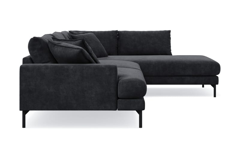 Menard Premium 5-sits Högervänd L-formad Djup Schäslongsoffa i Chenille - Svartt - Products - Möbler - Soffa - Divansoffa & schäslongsoffa
