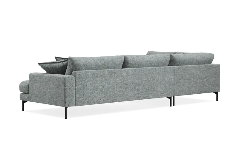 Menard Premium 5-sits Vänstervänd L-formad Djup Schäslongsoffa i Chenille - Grå/Blå - Products - Möbler - Soffa - Divansoffa & schäslongsoffa