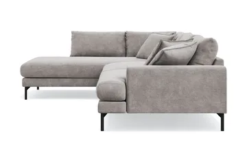 Menard Premium 5-sits Vänstervänd L-formad Djup Schäslongsoffa i Chenille - Grå/Brun - Products - Möbler - Soffa - Divansoffa & schäslongsoffa