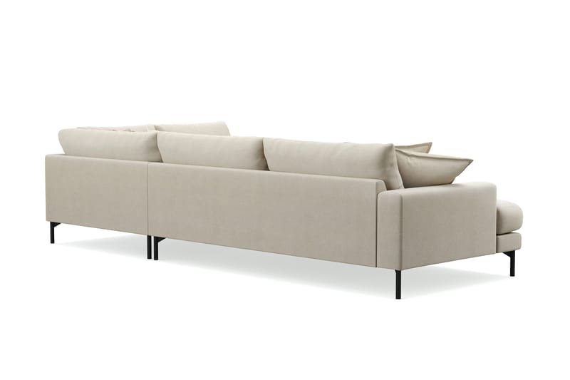 Menard Premium 5-sits Högervänd L-formad Djup Schäslongsoffa i Tyg - Beige - Products - Möbler - Soffa - Divansoffa & schäslongsoffa
