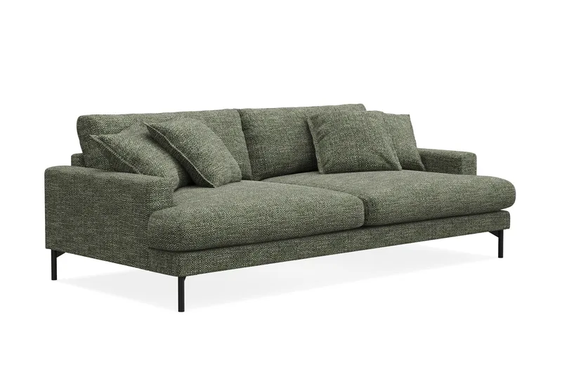 Menard Premium 4-sits Djup Soffa i Chenille - Grön - Products - Möbler - Soffa - 4 sits soffa