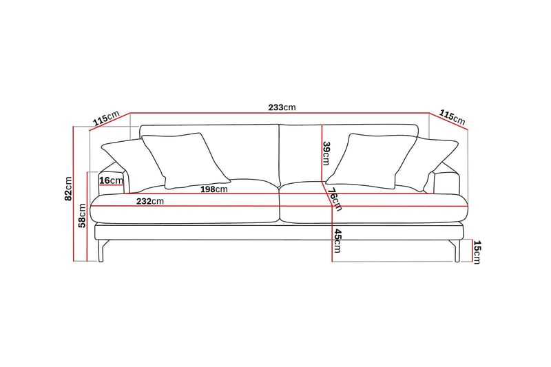 Menard Premium 4-sits Djup Soffa i Chenille - Grön - Products - Möbler - Soffa - 4 sits soffa