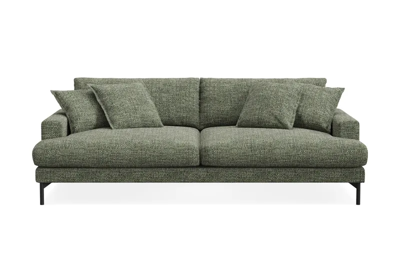 Menard Premium 4-sits Djup Soffa i Chenille - Grön - Products - Möbler - Soffa - 4 sits soffa