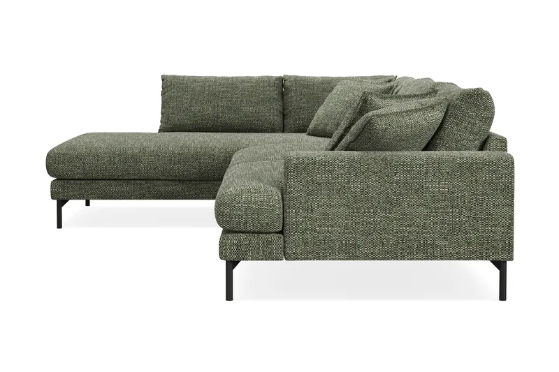 Menard Premium 5-sits Vänstervänd L-formad Djup Schäslongsoffa i Chenille - Grön - Products - Möbler - Soffa - Divansoffa & schäslongsoffa