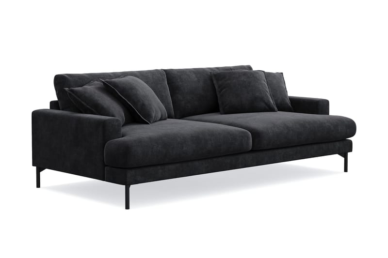 Menard Premium 4-sits Djup Soffa i Chenille - Svartt - Products - Möbler - Soffa - 4 sits soffa