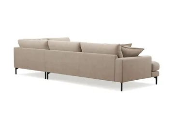 Menard Premium 5-sits Högervänd L-formad Djup Schäslongsoffa i Tyg - Beige - Products - Möbler - Soffa - Divansoffa & schäslongsoffa