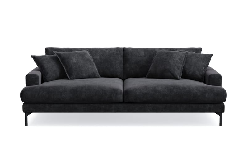 Menard Premium 4-sits Djup Soffa i Chenille - Svartt - Products - Möbler - Soffa - 4 sits soffa