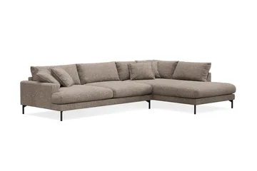 Menard Premium 5-sits Högervänd L-formad Djup Schäslongsoffa i Chenille - Brun - Products - Möbler - Soffa - Divansoffa & schäslongsoffa
