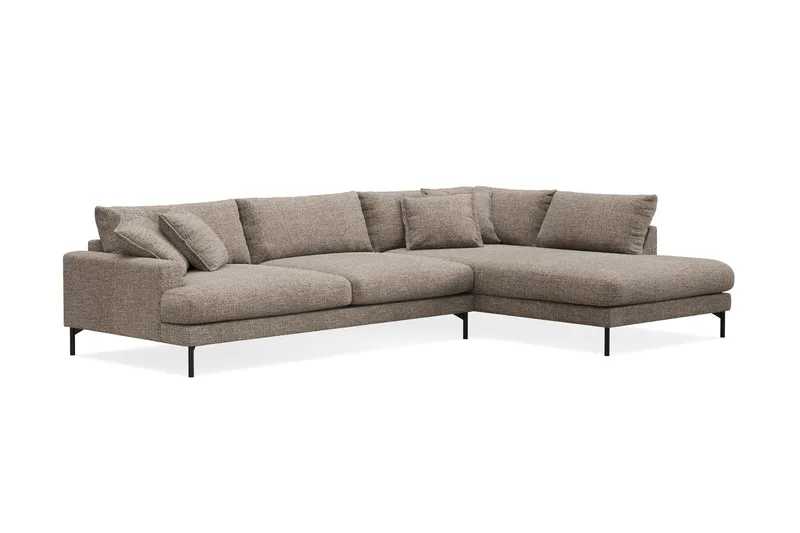 Menard Premium 5-sits Högervänd L-formad Djup Schäslongsoffa i Chenille - Brun - Products - Möbler - Soffa - Divansoffa & schäslongsoffa