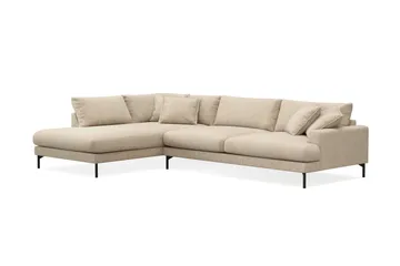 Menard Premium 5-sits Vänstervänd L-formad Djup Schäslongsoffa i Chenille - Beige - Products - Möbler - Soffa - Divansoffa & schäslongsoffa