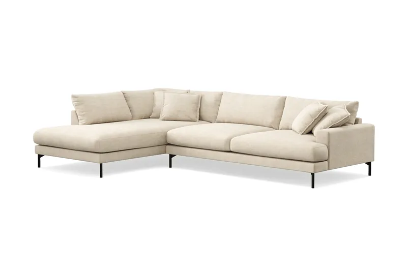 Menard Premium 5-sits Vänstervänd L-formad Djup Schäslongsoffa i Chenille - Beige - Products - Möbler - Soffa - Divansoffa & schäslongsoffa