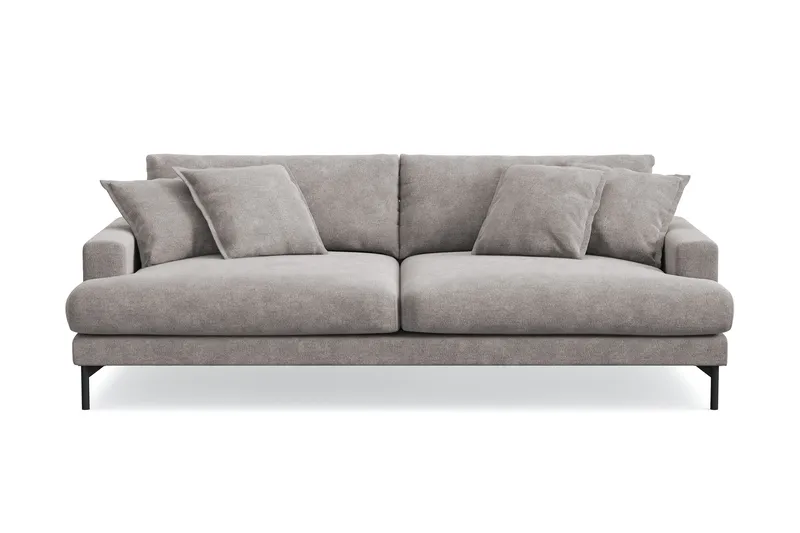 Menard Premium 4-sits Djup Soffa i Chenille - Grå/Brun - Products - Möbler - Soffa - 4 sits soffa