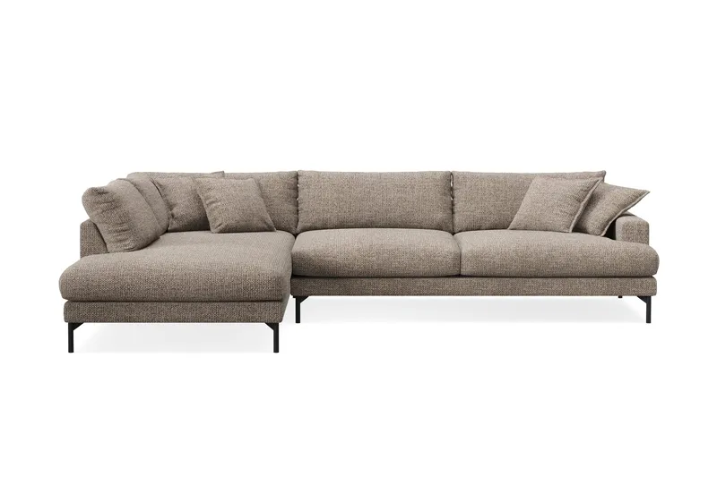 Menard Premium 5-sits Vänstervänd L-formad Djup Schäslongsoffa i Chenille - Brun - Products - Möbler - Soffa - Divansoffa & schäslongsoffa