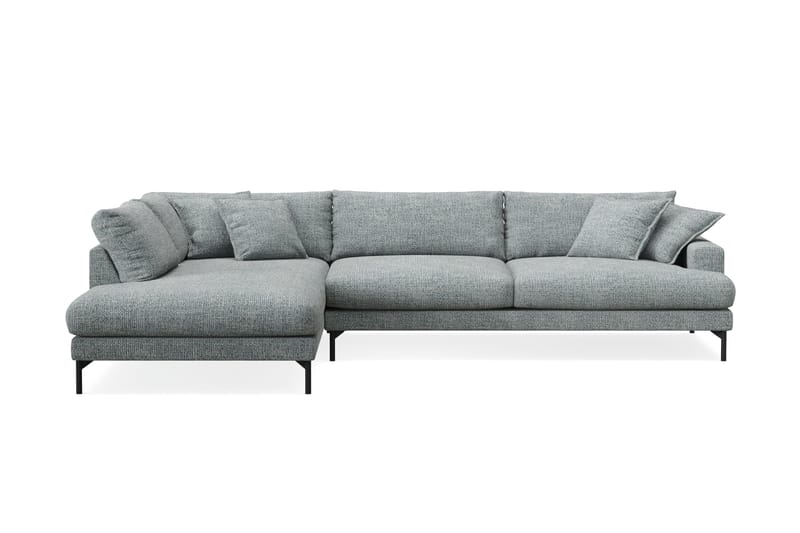 Menard Premium 5-sits Vänstervänd L-formad Djup Schäslongsoffa i Chenille - Grå/Blå - Products - Möbler - Soffa - Divansoffa & schäslongsoffa