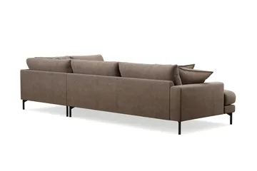 Menard Premium 5-sits Högervänd L-formad Djup Schäslongsoffa i Tyg - Brun - Products - Möbler - Soffa - Divansoffa & schäslongsoffa