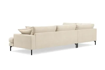 Menard Premium 5-sits Vänstervänd L-formad Djup Schäslongsoffa i Chenille - Beige - Products - Möbler - Soffa - Divansoffa & schäslongsoffa