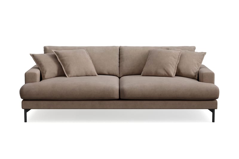 Menard Premium 4-sits Djup Soffa i Tyg - Brun - Products - Möbler - Soffa - 4 sits soffa