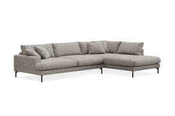 Menard Premium 5-sits Högervänd L-formad Djup Schäslongsoffa i Chenille - Grå - Products - Möbler - Soffa - Divansoffa & schäslongsoffa