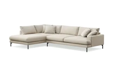 Menard Premium 5-sits Vänstervänd L-formad Djup Schäslongsoffa i Tyg - Beige - Products - Möbler - Soffa - Divansoffa & schäslongsoffa