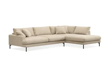 Menard Premium 5-sits Högervänd L-formad Djup Schäslongsoffa i Chenille - Beige - Products - Möbler - Soffa - Divansoffa & schäslongsoffa