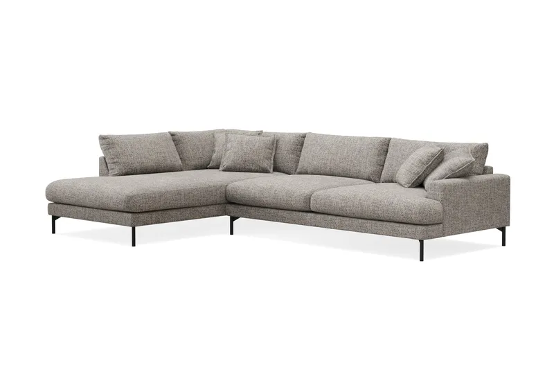 Menard Premium 5-sits Vänstervänd L-formad Djup Schäslongsoffa i Chenille - Grå - Products - Möbler - Soffa - Divansoffa & schäslongsoffa