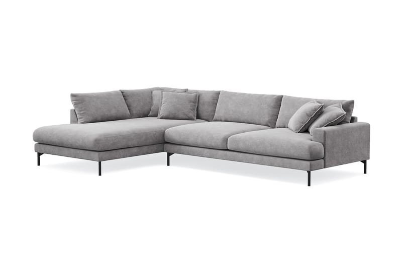 Menard Premium 5-sits Vänstervänd L-formad Djup Schäslongsoffa i Chenille - Grå - Products - Möbler - Soffa - Divansoffa & schäslongsoffa