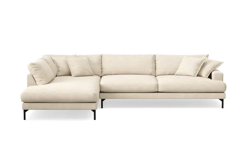 Menard Premium 5-sits Vänstervänd L-formad Djup Schäslongsoffa i Chenille - Beige - Products - Möbler - Soffa - Divansoffa & schäslongsoffa