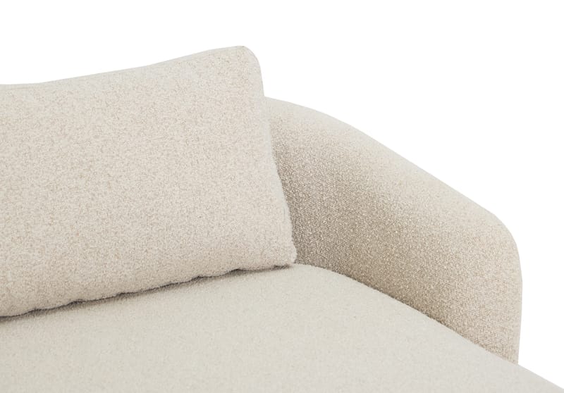Milano 5-sits Rundad Högervänd L-soffa med Låg Rygg i Beige Boucle - Beige - Products - Möbler - Soffa - Divansoffa & schäslongsoffa