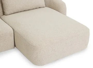 Milano 5-sits Rundad Högervänd L-soffa med Låg Rygg i Beige Boucle - Beige - Products - Möbler - Soffa - Divansoffa & schäslongsoffa