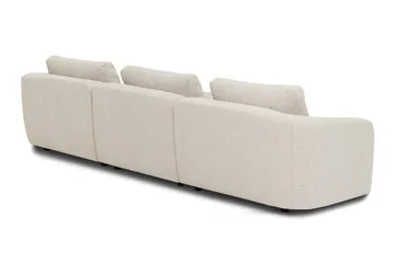 Milano 5-sits Rundad Högervänd L-soffa med Låg Rygg i Beige Boucle - Beige - Products - Möbler - Soffa - Divansoffa & schäslongsoffa
