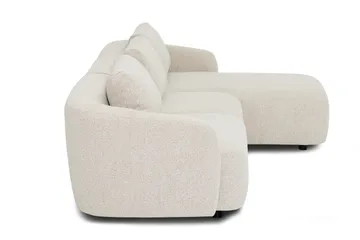 Milano 5-sits Rundad Högervänd L-soffa med Låg Rygg i Beige Boucle - Beige - Products - Möbler - Soffa - Divansoffa & schäslongsoffa