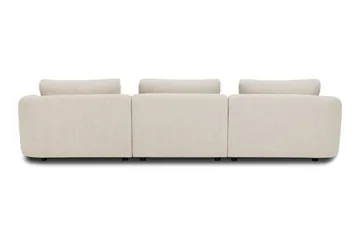 Milano 5-sits Rundad Högervänd L-soffa med Låg Rygg i Beige Boucle - Beige - Products - Möbler - Soffa - Divansoffa & schäslongsoffa