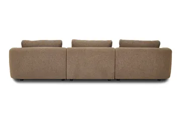 Milano 5-sits Rundad Högervänd L-soffa med Låg Rygg i Brun Boucle - Brun - Products - Möbler - Soffa - Divansoffa & schäslongsoffa