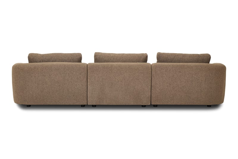 Milano 5-sits Rundad Högervänd L-soffa med Låg Rygg i Brun Boucle - Products - Möbler - Soffa - Divansoffa & schäslongsoffa