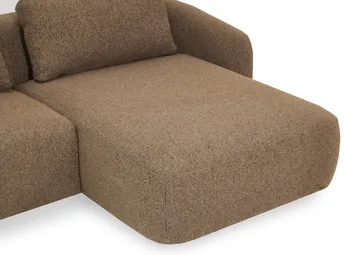Milano 5-sits Rundad Högervänd L-soffa med Låg Rygg i Brun Boucle - Products - Möbler - Soffa - Divansoffa & schäslongsoffa