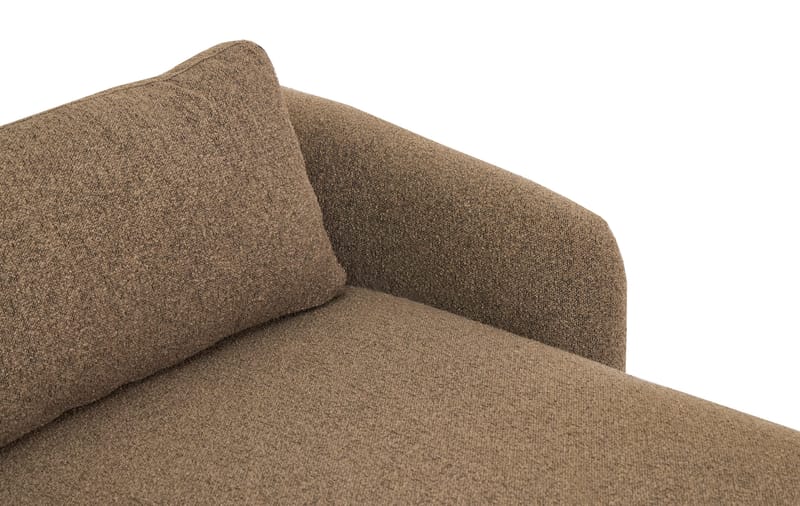 Milano 5-sits Rundad Högervänd L-soffa med Låg Rygg i Brun Boucle - Products - Möbler - Soffa - Divansoffa & schäslongsoffa