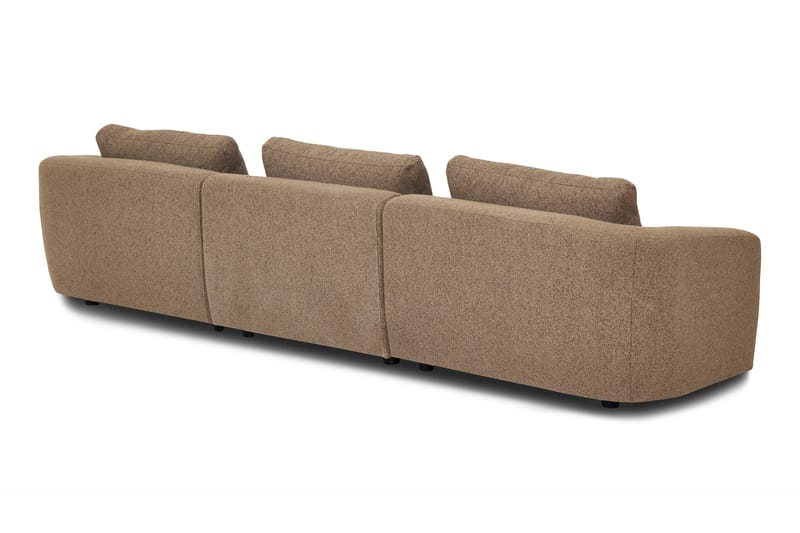 Milano 5-sits Rundad Högervänd L-soffa med Låg Rygg i Brun Boucle - Products - Möbler - Soffa - Divansoffa & schäslongsoffa