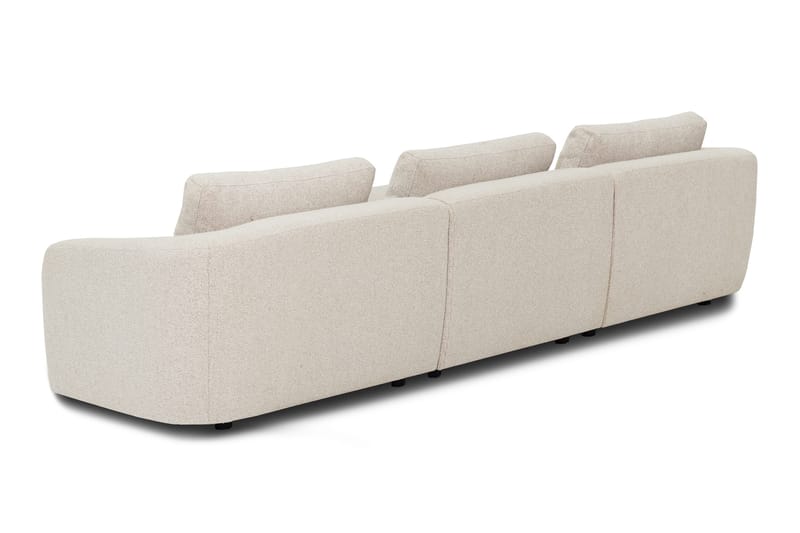 Milano 5-sits Rundad Vänstervänd L-soffa med Låg Rygg i Beige Boucle - Products - Möbler - Soffa - Divansoffa & schäslongsoffa