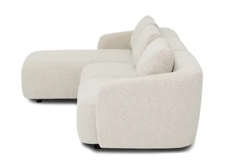 Milano 5-sits Rundad Vänstervänd L-soffa med Låg Rygg i Beige Boucle - Products - Möbler - Soffa - Divansoffa & schäslongsoffa