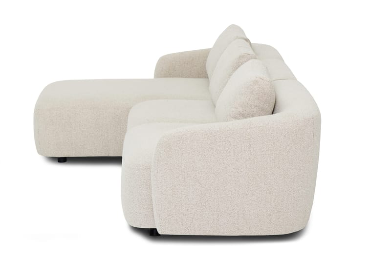 Milano 5-sits Rundad Vänstervänd L-soffa med Låg Rygg i Beige Boucle - Products - Möbler - Soffa - Divansoffa & schäslongsoffa