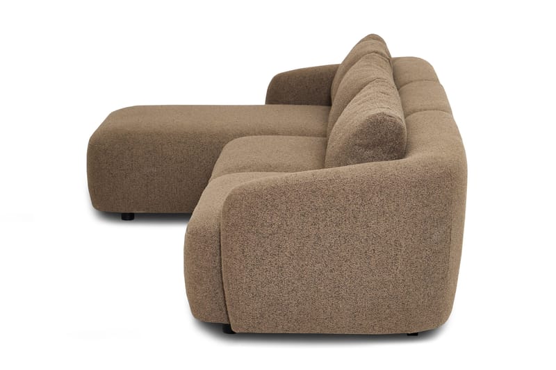 Milano 5-sits Rundad Vänstervänd L-soffa med Låg Rygg i Brun Boucle - Brun - Products - Möbler - Soffa - Divansoffa & schäslongsoffa